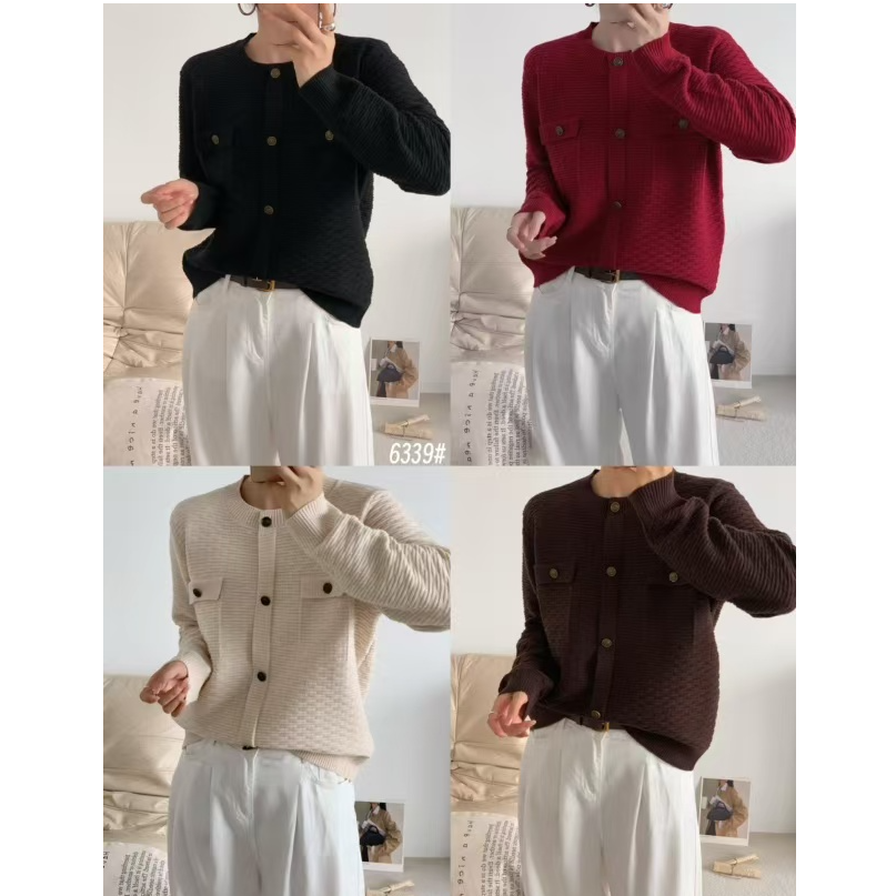 6339套头春新款女针织衫气质长袖百搭圆领时尚