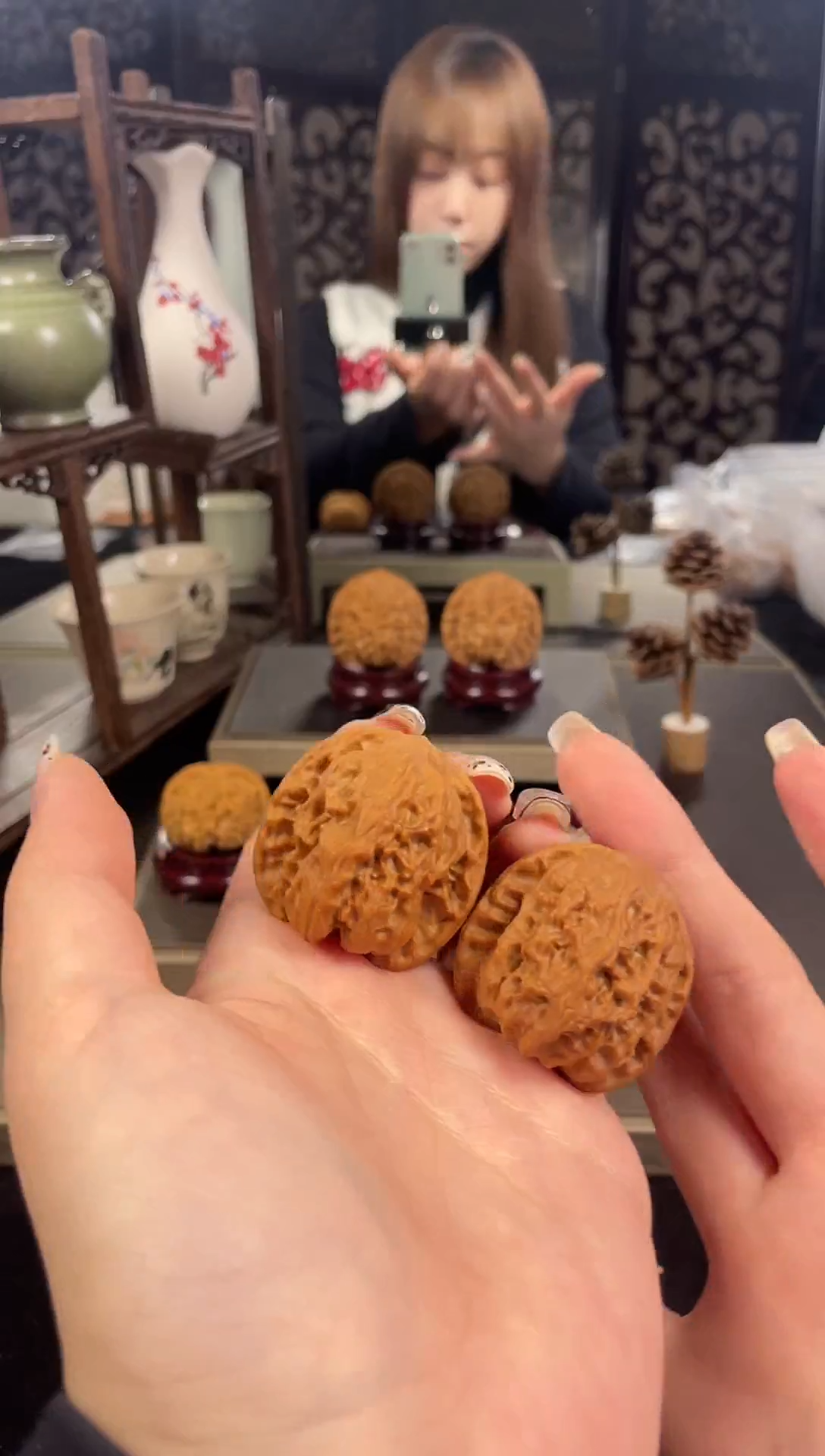 【闪购商品】文玩核桃把件野狼38尺-6