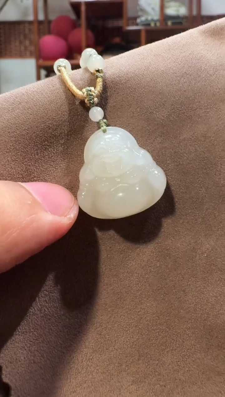 【闪购商品】和田玉吊坠未镶嵌1389和田玉笑佛