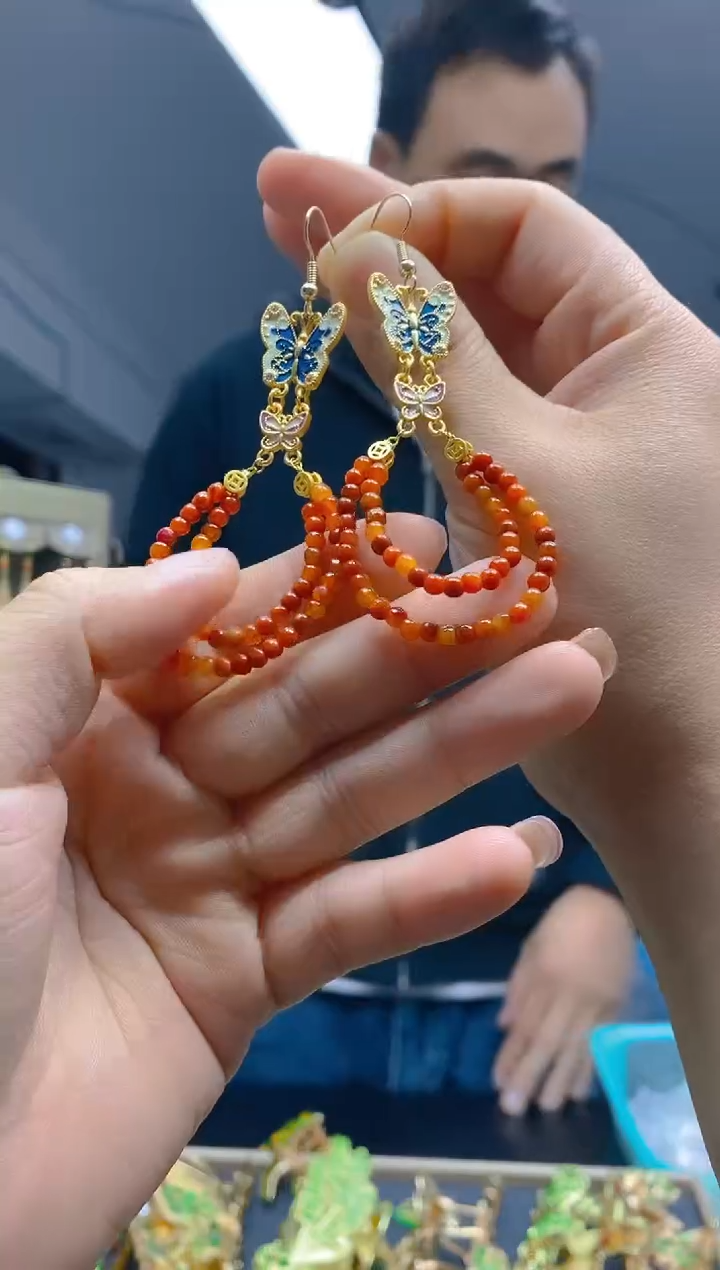 【闪购商品】翡翠耳饰合金0257翡翠耳钩