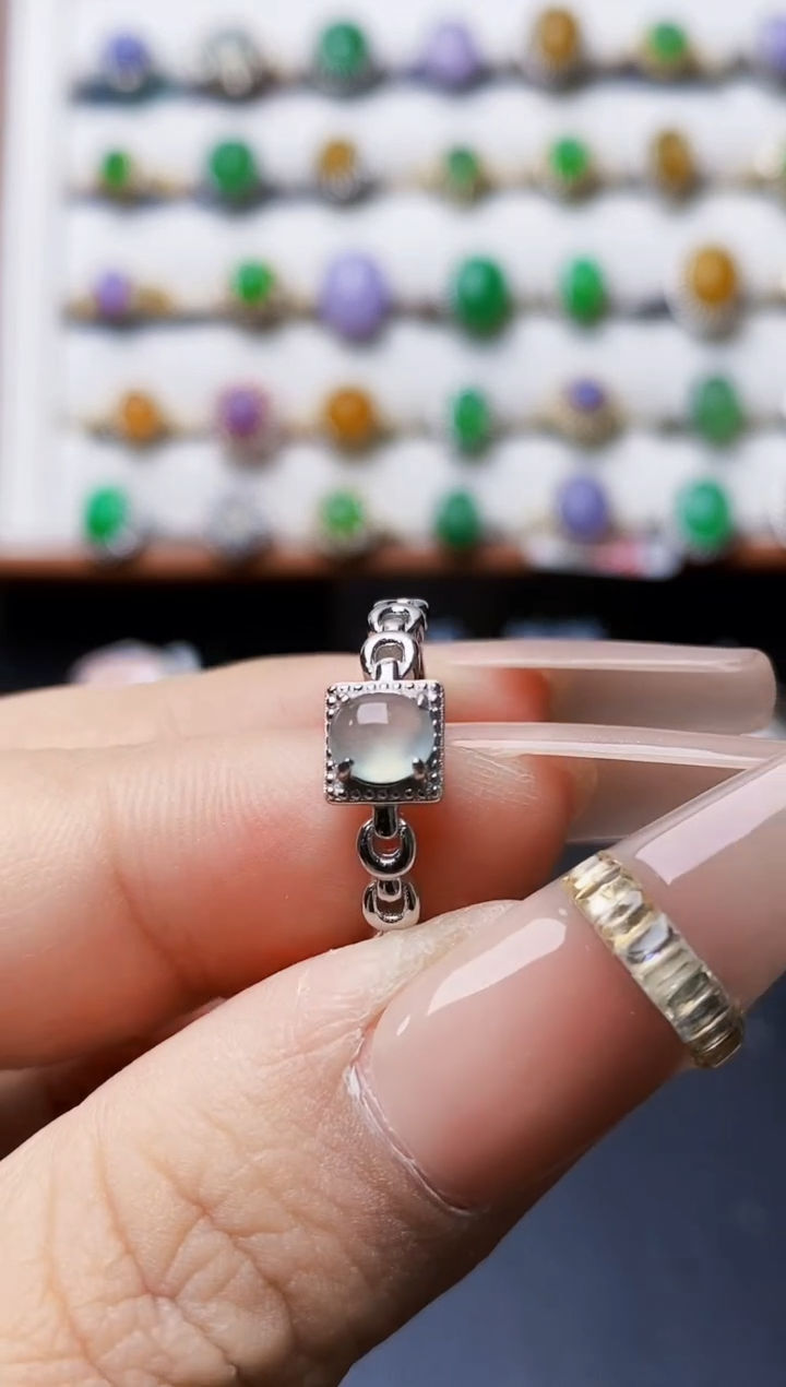 银S925镶嵌戒指翡翠5659