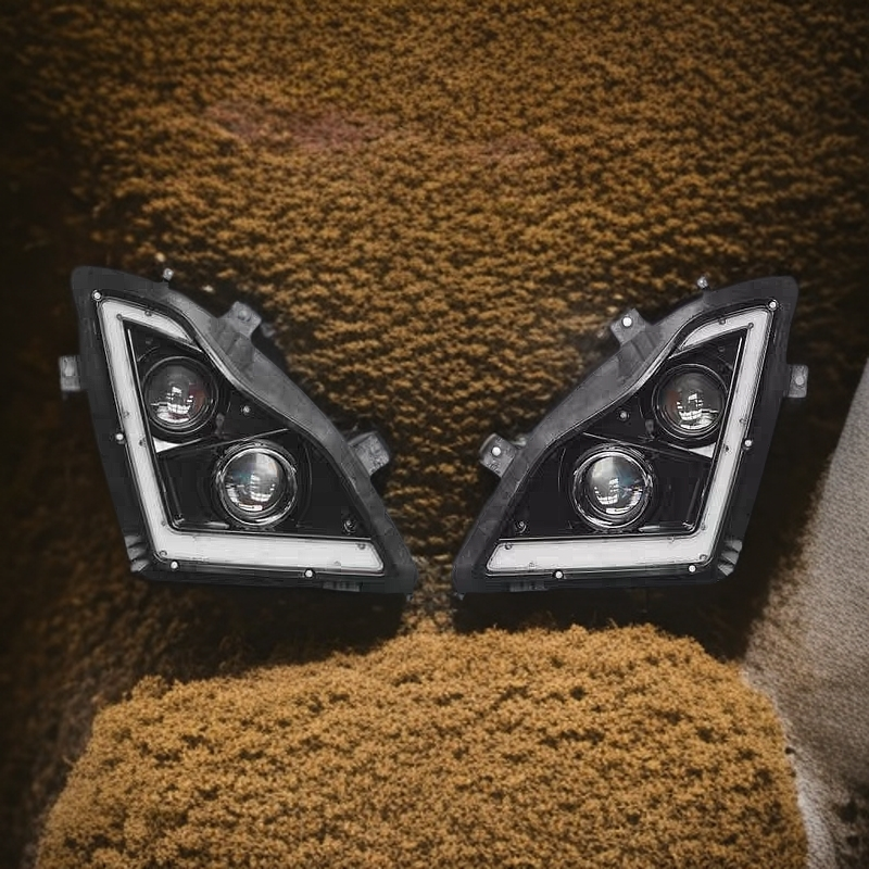 适用于东风天龙KL大灯总成改装LED新款D320双透镜超亮全led前照灯