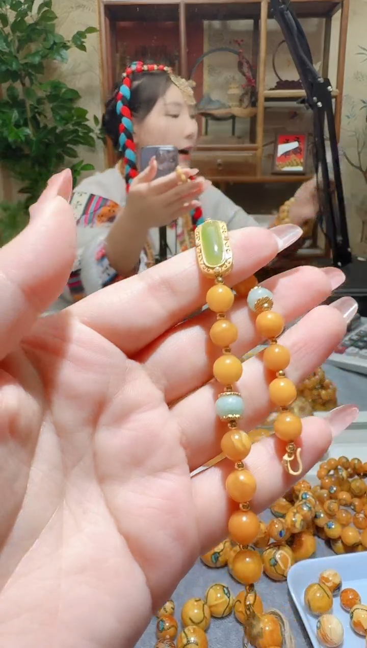 蜜蜡颈饰未镶嵌96天然蜜蜡珠宝奇石全都保真
