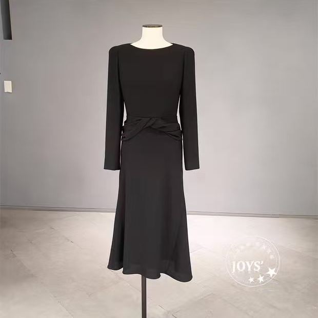 【op100】褶皱显瘦流苏开叉不对称连衣裙时尚长款裙子礼服女神