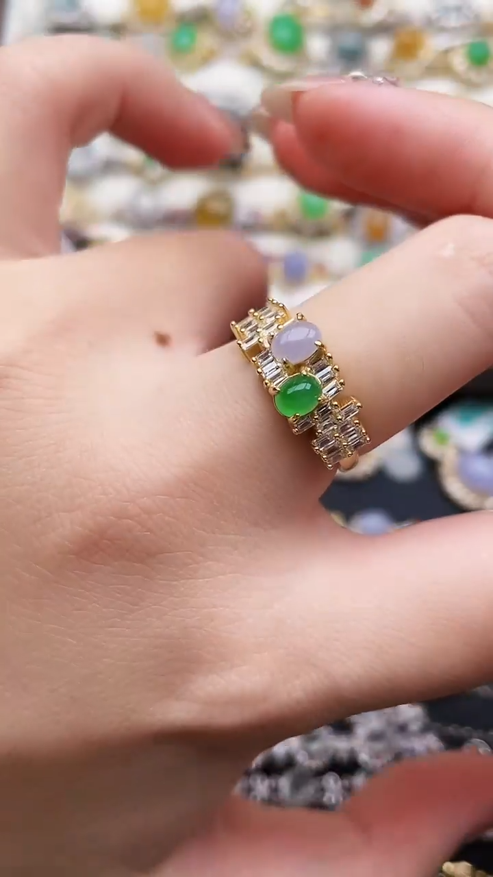 银S925镶嵌戒指翡翠143