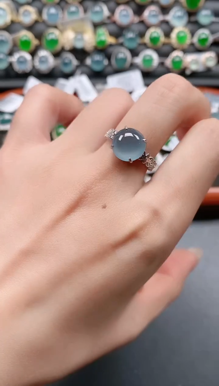 银S925镶嵌戒指翡翠1111