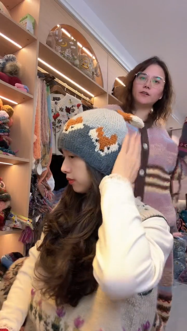 羊毛美利奴像素狐狸尾巴帽