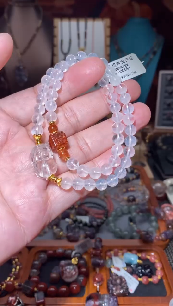 【闪购商品】水晶蓝针双圈手串未镶嵌多样性