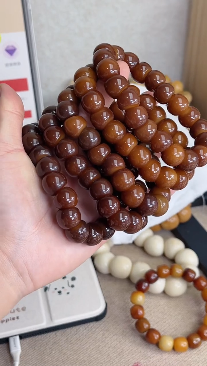 菩提根/象牙果手串r74玉化大肠14mm