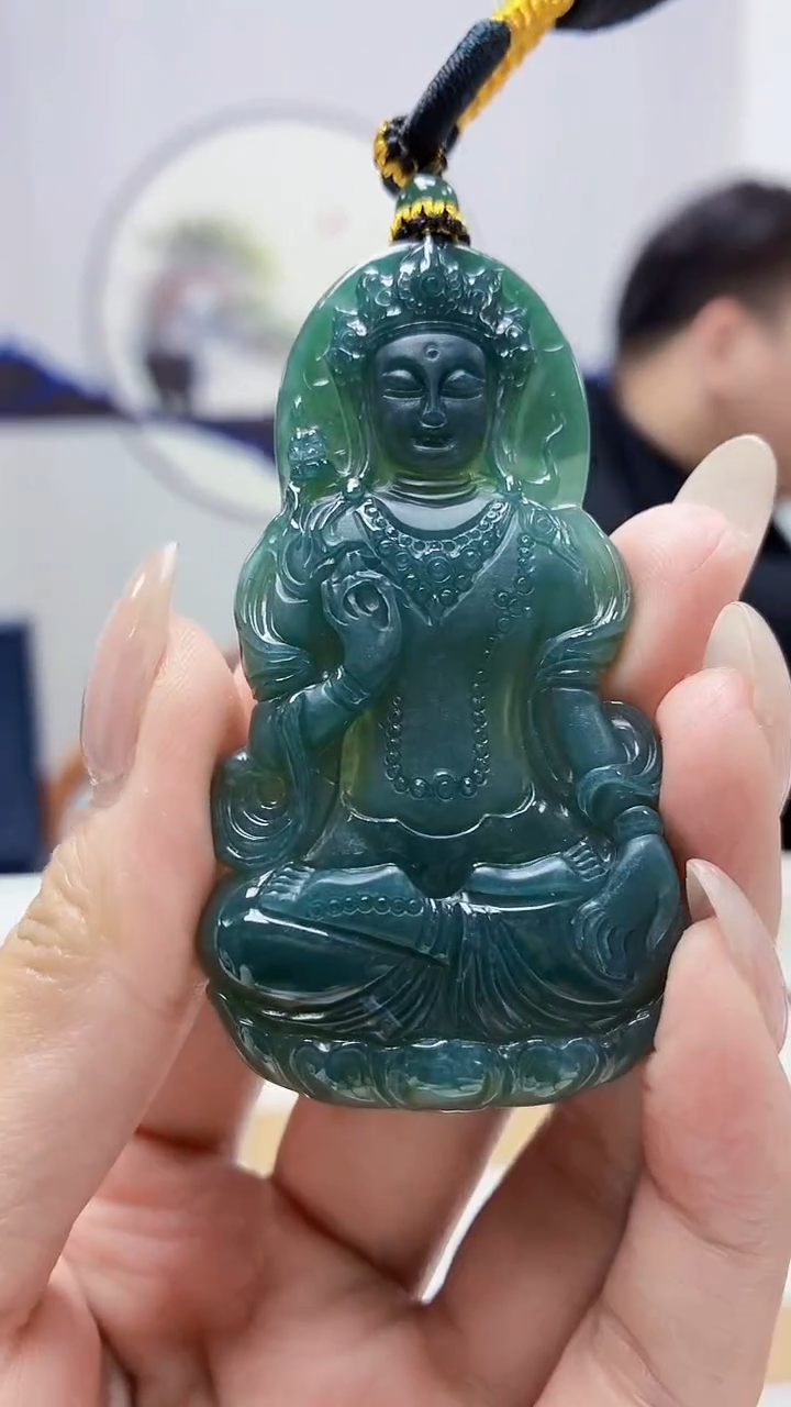 未镶嵌定制翡翠5060MM-毛货挂件43