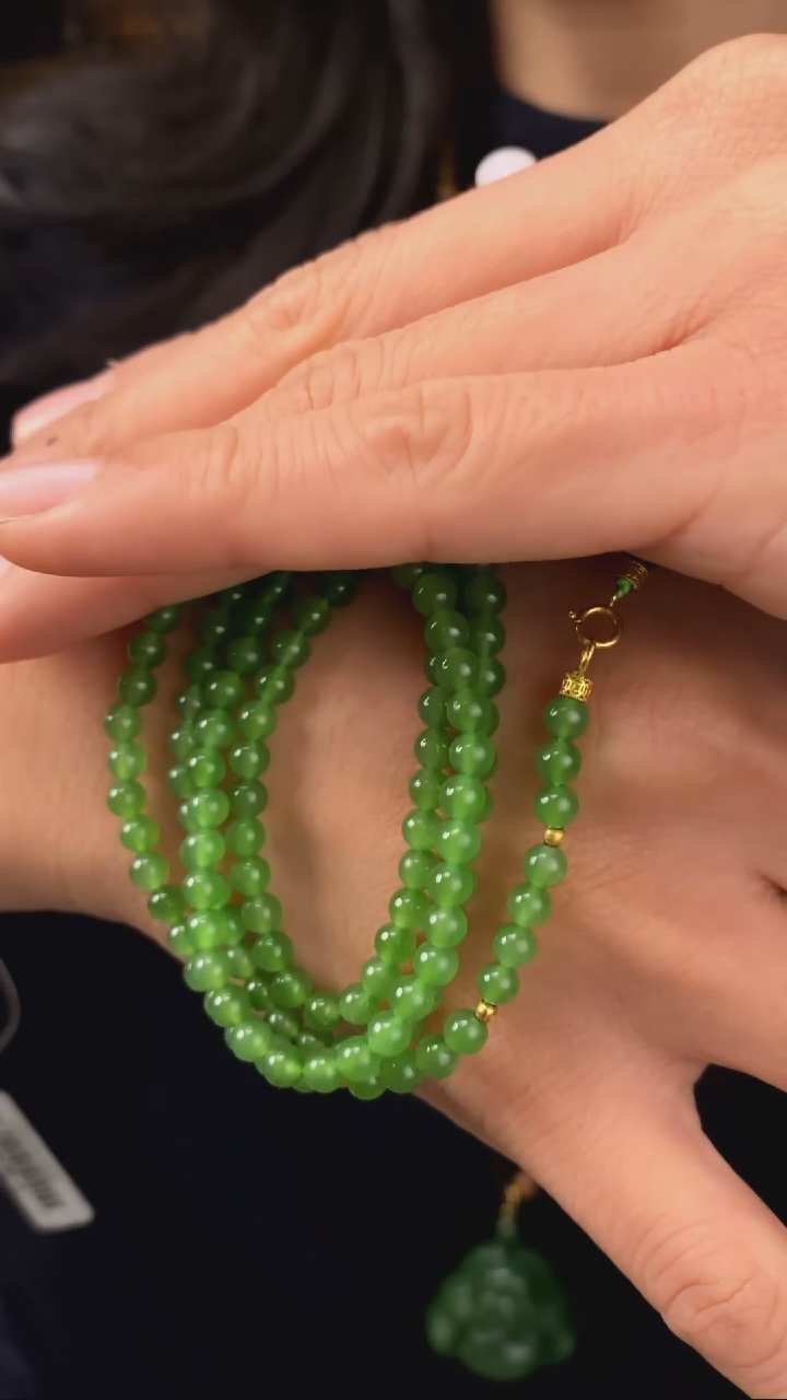 【闪购商品】和田玉碧玉小米珠项链未镶嵌【玉道侠侣】