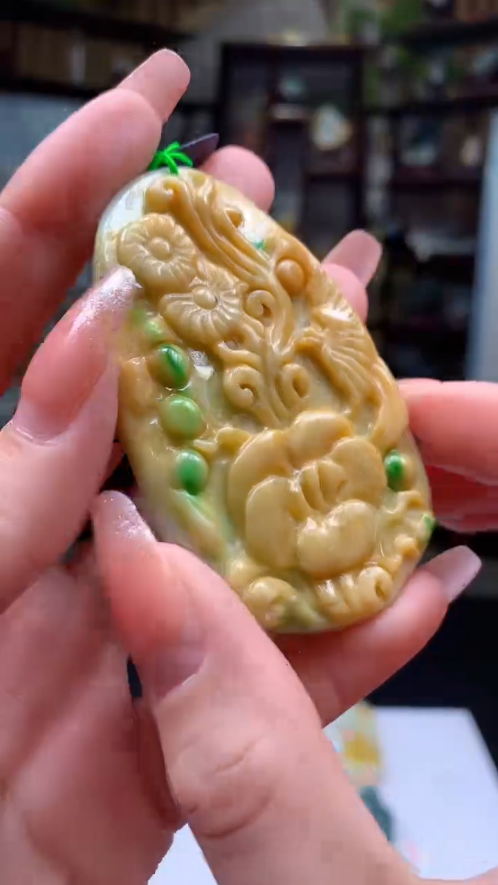 【闪购商品】定制翡翠未镶嵌1076ry-毛货挂件16