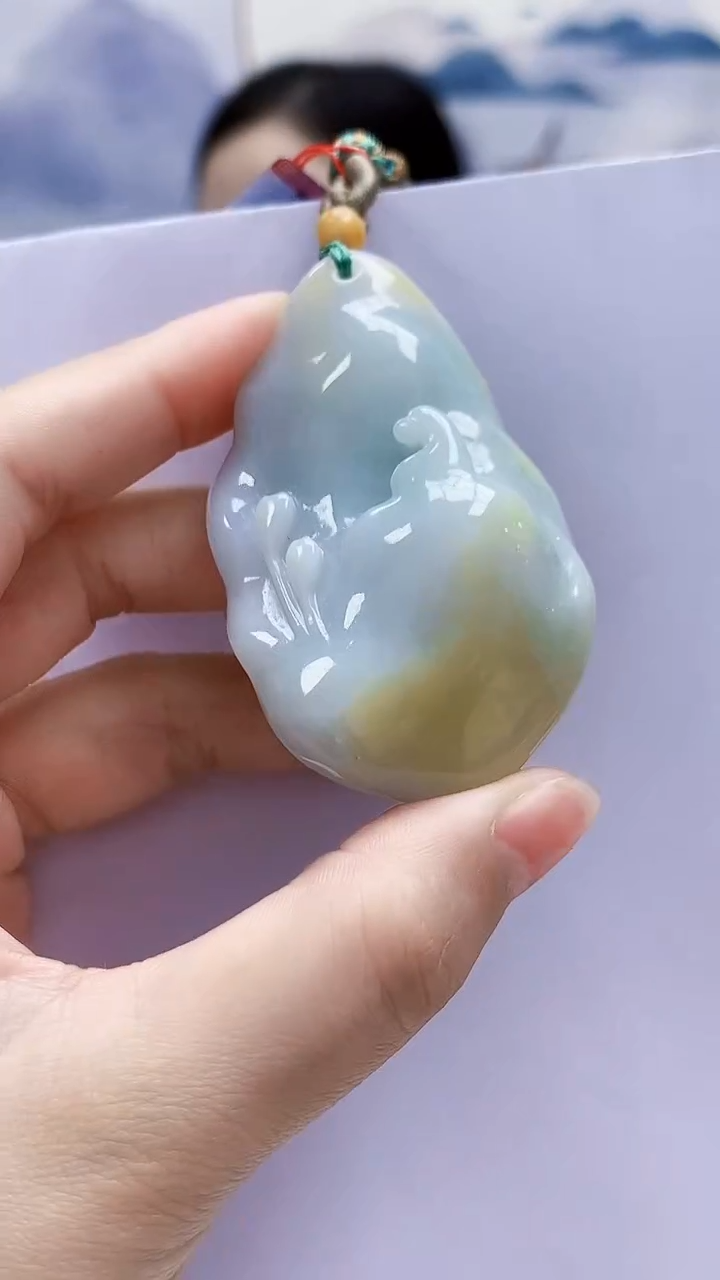 未镶嵌定制翡翠4852lr-毛货挂件59