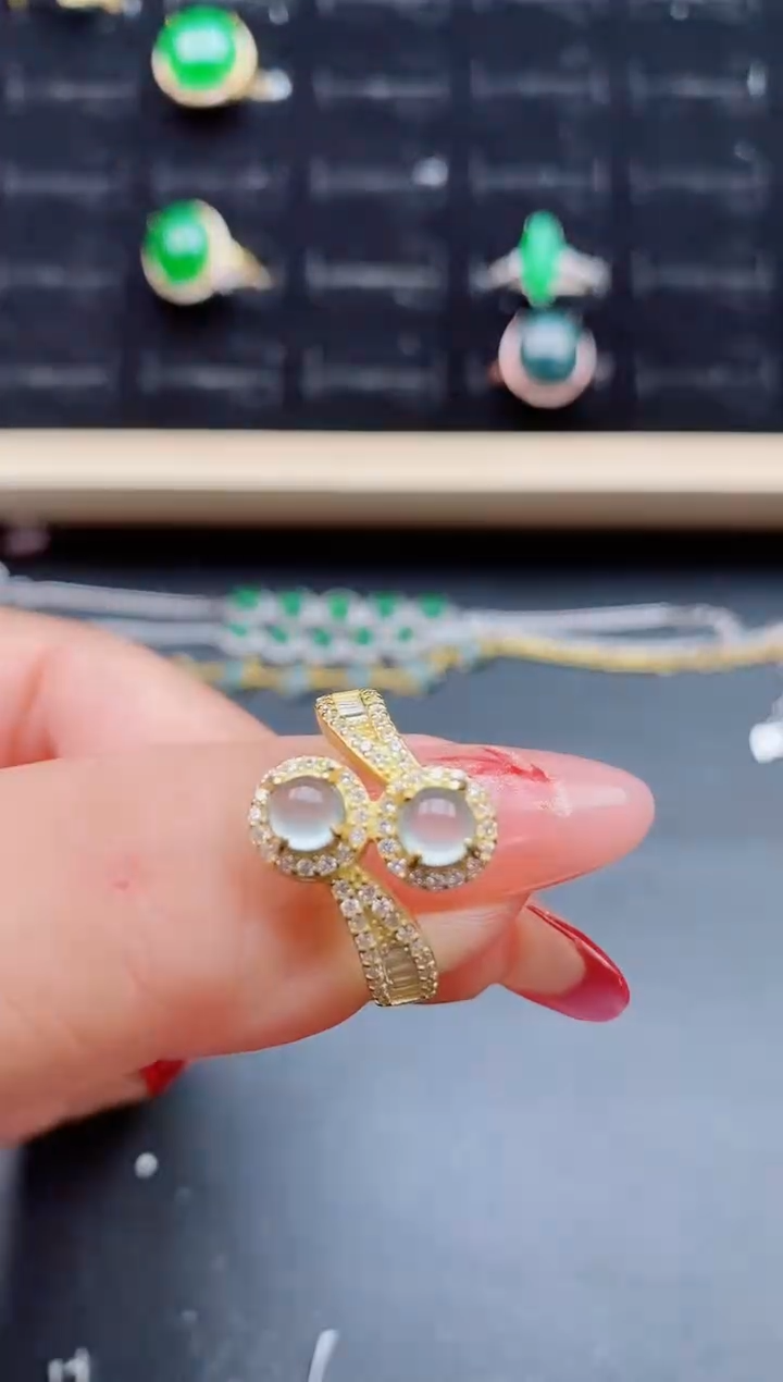 【闪购商品】翡翠戒指银S925镶嵌3213