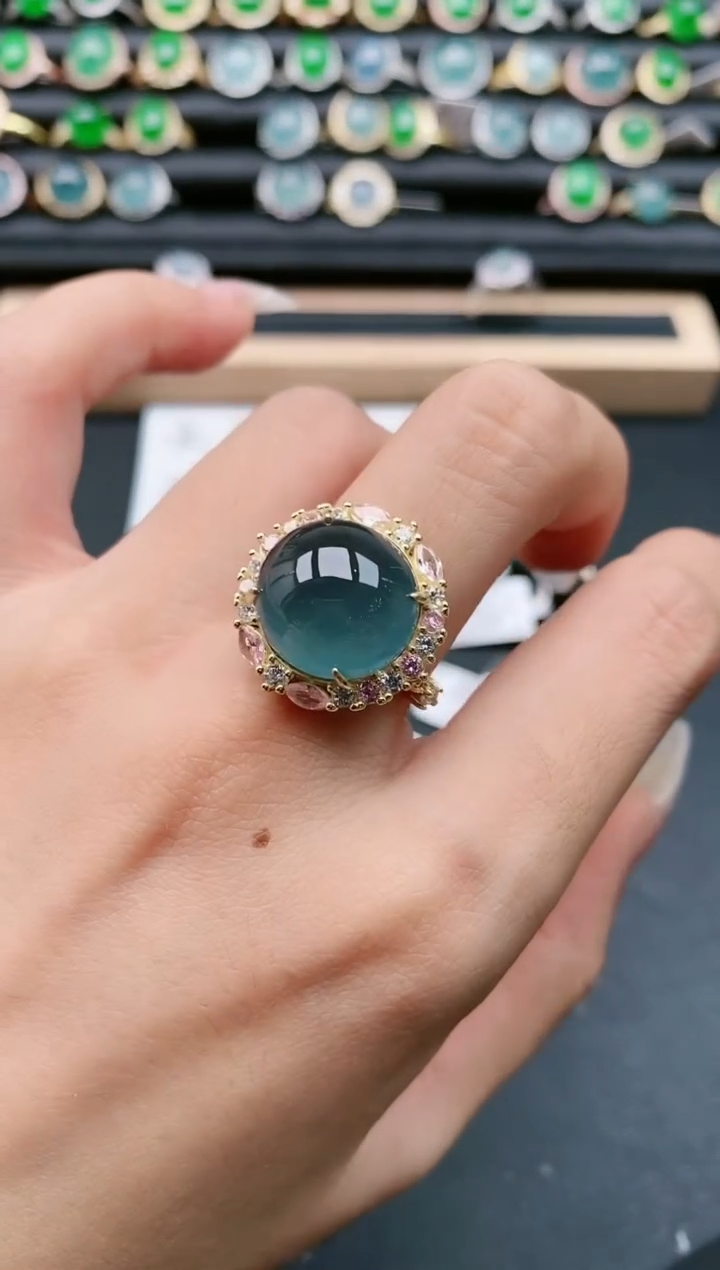 【闪购商品】翡翠戒指银S925镶嵌111111