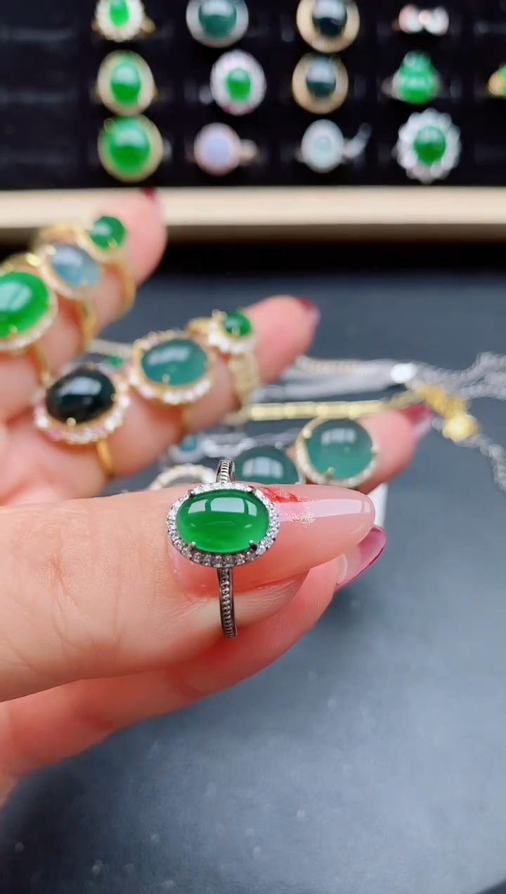 【闪购商品】翡翠戒指银S925镶嵌5085050