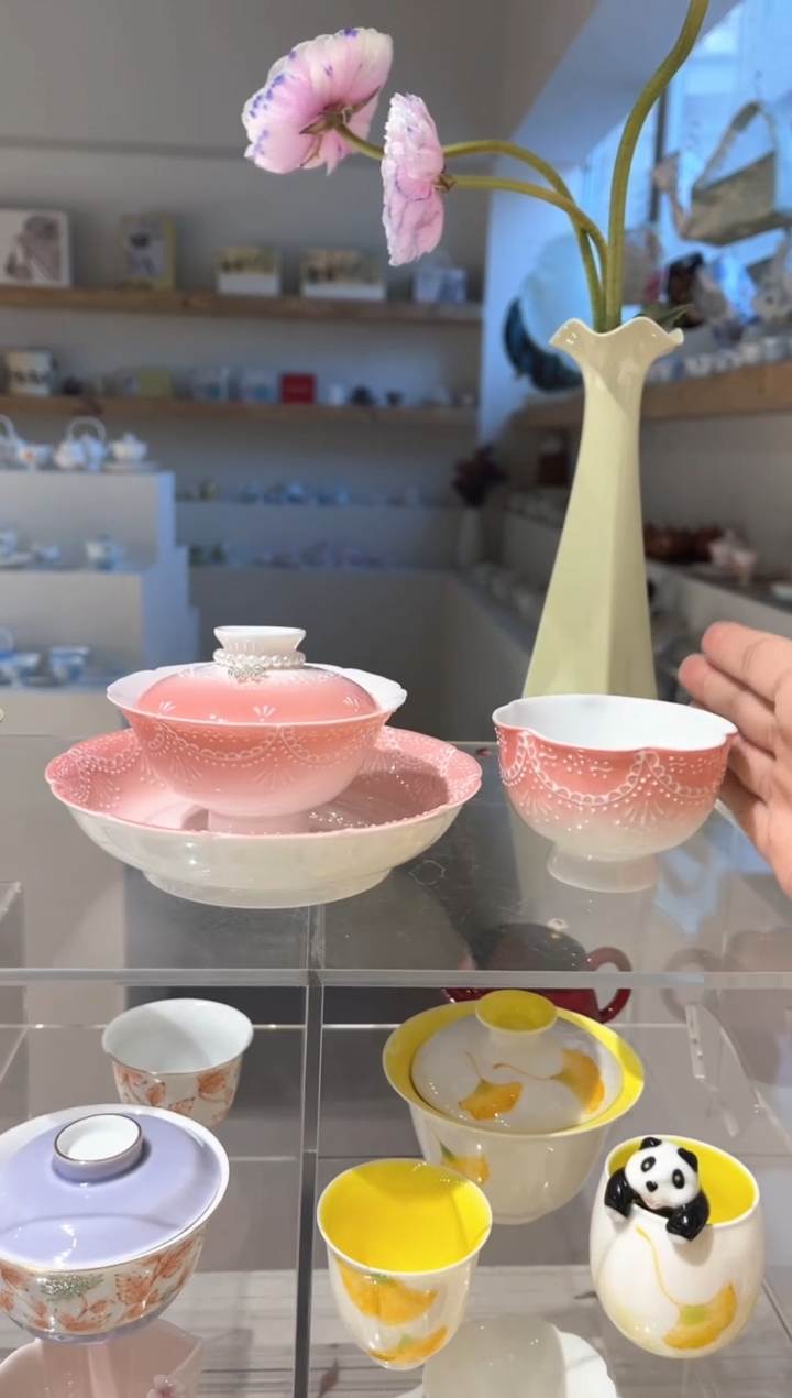 【闪购商品】珠帘 盖碗+杯+壶承+提溜