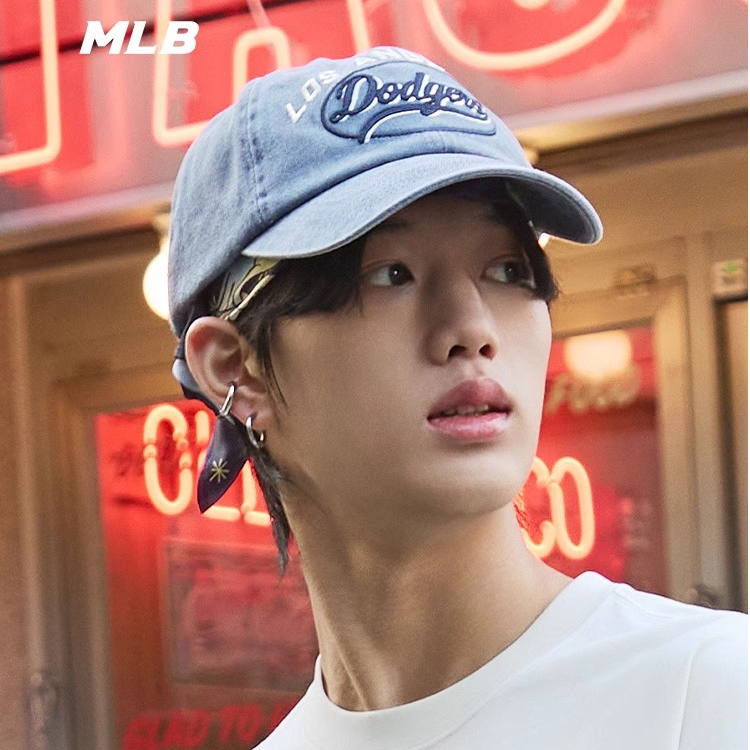 MLB韩国专柜正品男女情侣学院风撞色字母软顶鸭舌帽棒球帽25新款