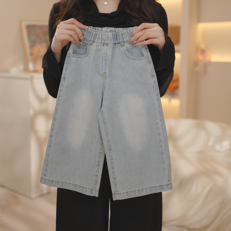2025春季新款中大女童经典百搭牛仔裤