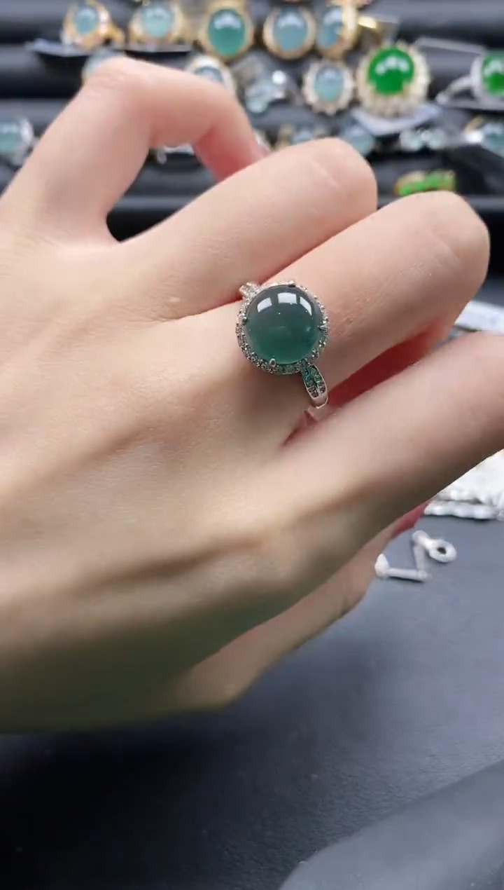 【闪购商品】翡翠戒指银S925镶嵌11111