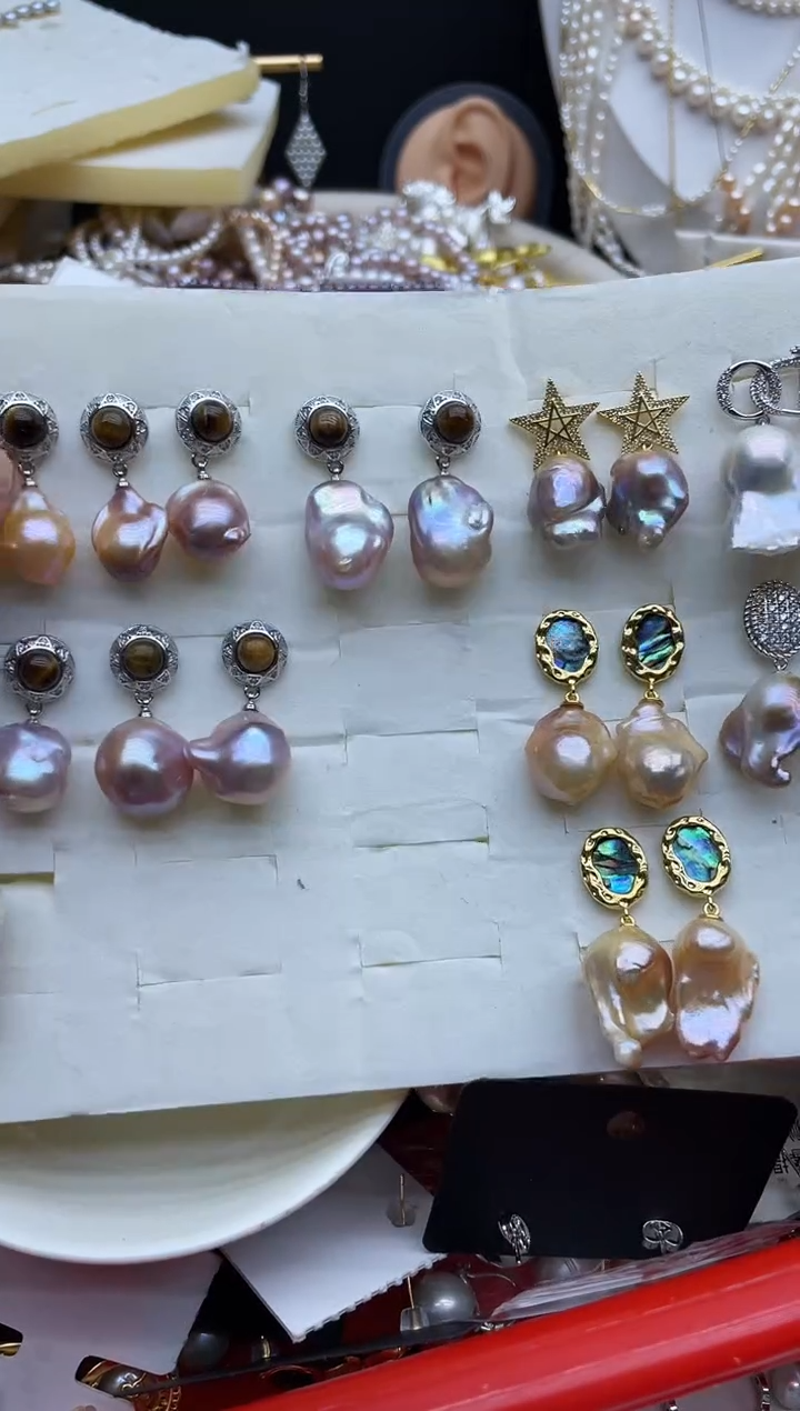 未镶嵌耳饰淡水珍珠耳环多样性发其一