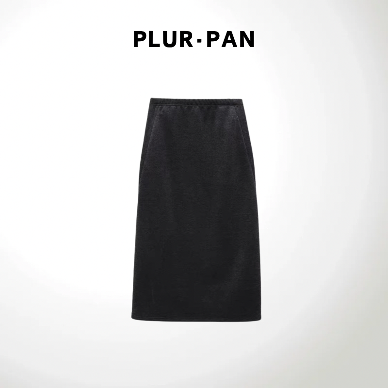 PLUR·PAN极简主义 秋冬时髦造型感实穿百搭毛呢半身裙