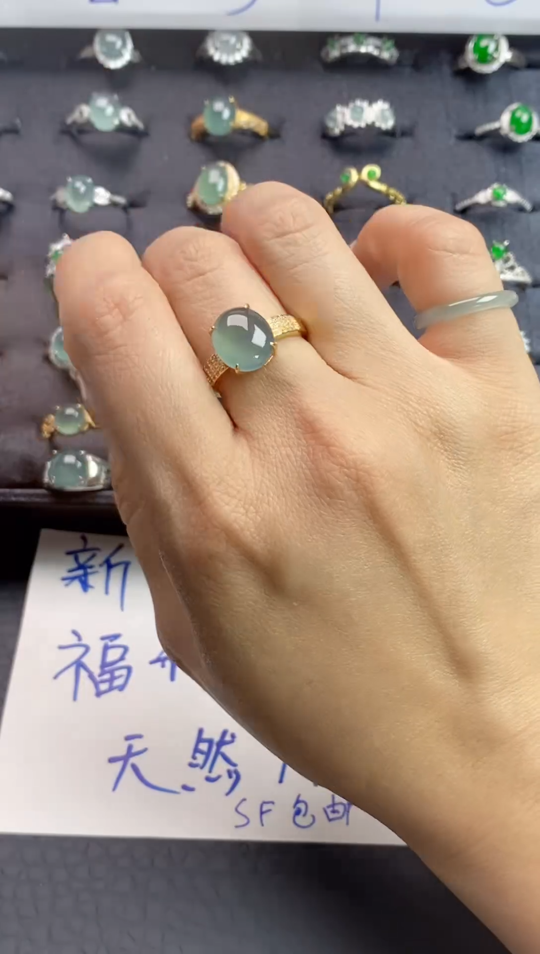 【闪购商品】翡翠戒指银S925镶嵌女士戒指