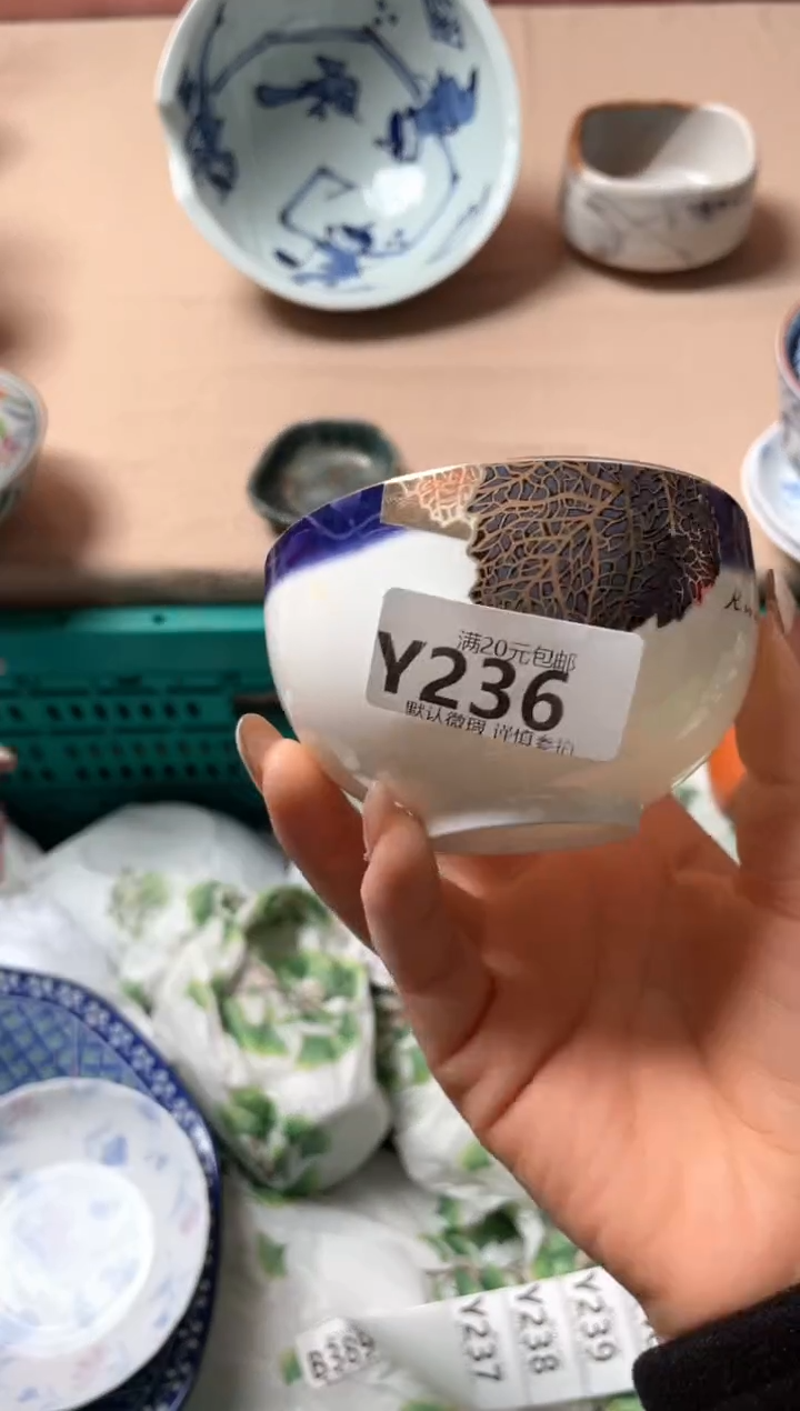 瓷片豆**逗瓷器瓷器Y236