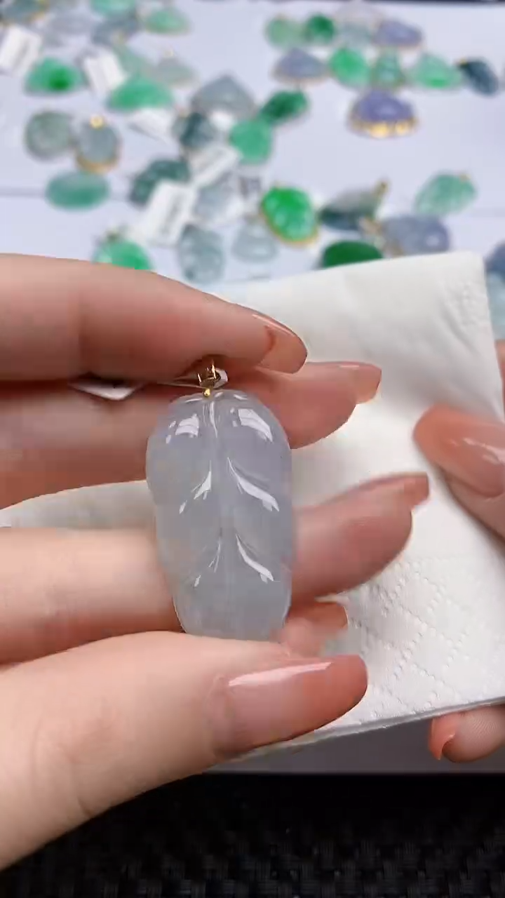 【闪购商品】翡翠颈饰18K金镶嵌天然翡翠A货