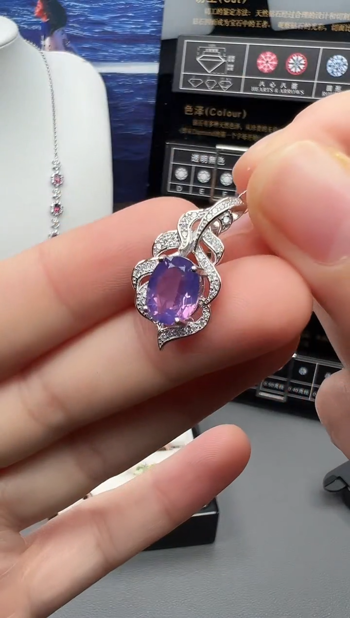 颈饰银S925镶嵌水晶19