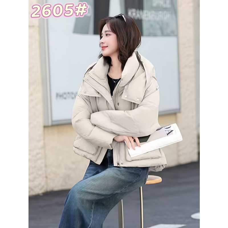 【MM.Studio】冬季新款时尚保暖轻盈休闲百搭连帽加厚棉服-2605