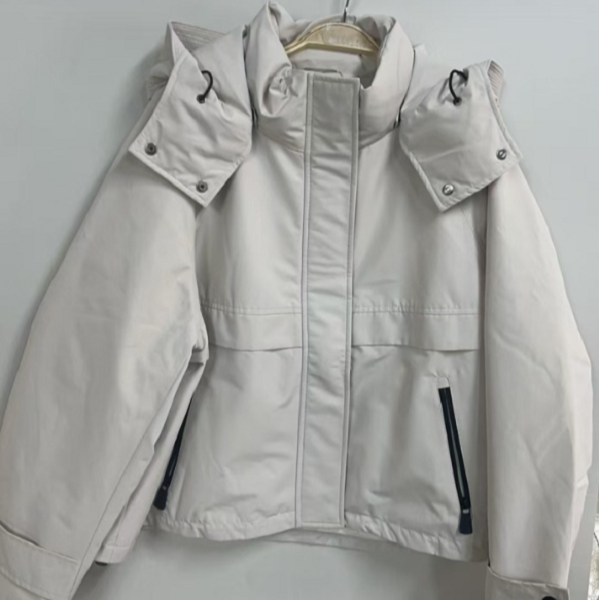 休闲风连帽保暖羽绒服女装纯色潮流短款百搭-1037（W19129-E）