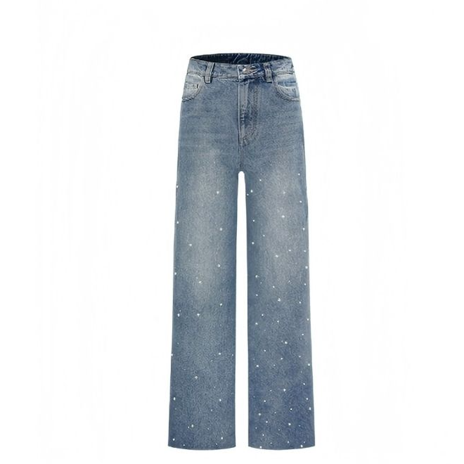 【商场同款】高腰牛仔裤春秋新款全棉直筒休闲长裤Y103308909