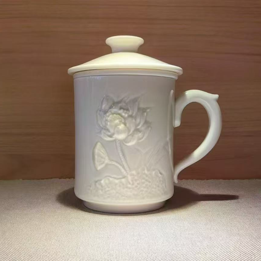 大宋定窑·定荷茶漏办公杯 350ml 办公 会议 实用 礼品