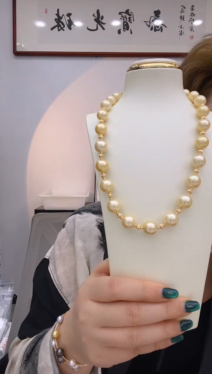 【闪购商品】海水珍珠项链18K金镶嵌111 10-12mm