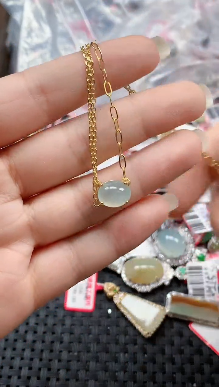 银S925镶嵌戒指翡翠天然A货缅甸翡翠