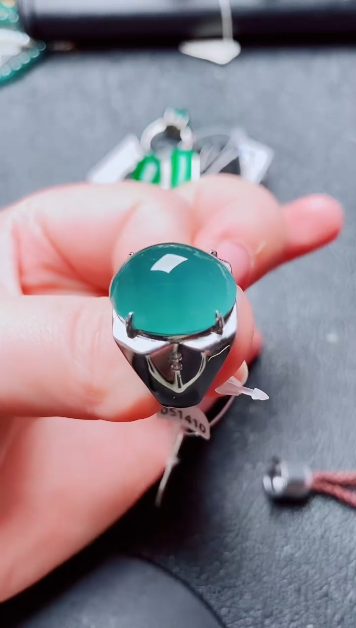 银S925镶嵌戒指翡翠11111