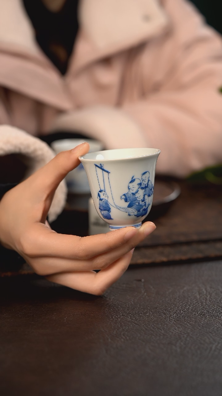 【闪购商品】杯聚澜堂童子赏画铃铛杯