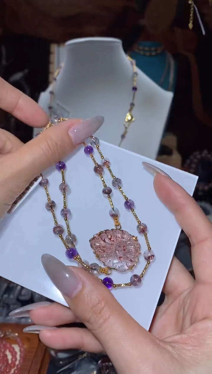 【闪购商品】水晶吊坠未镶嵌金草莓套链