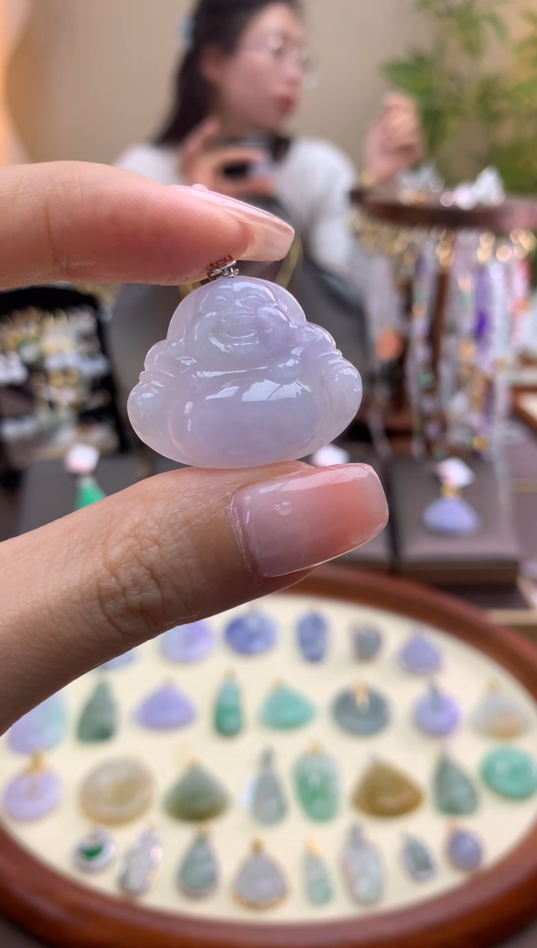 【闪购商品】翡翠颈饰18K金镶嵌佛公