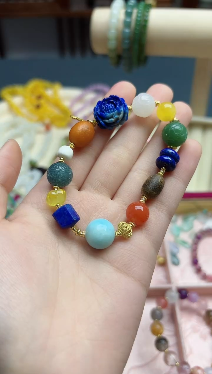 【闪购商品】蜜蜡裸石未镶嵌蜜蜡多宝手串*1 QK