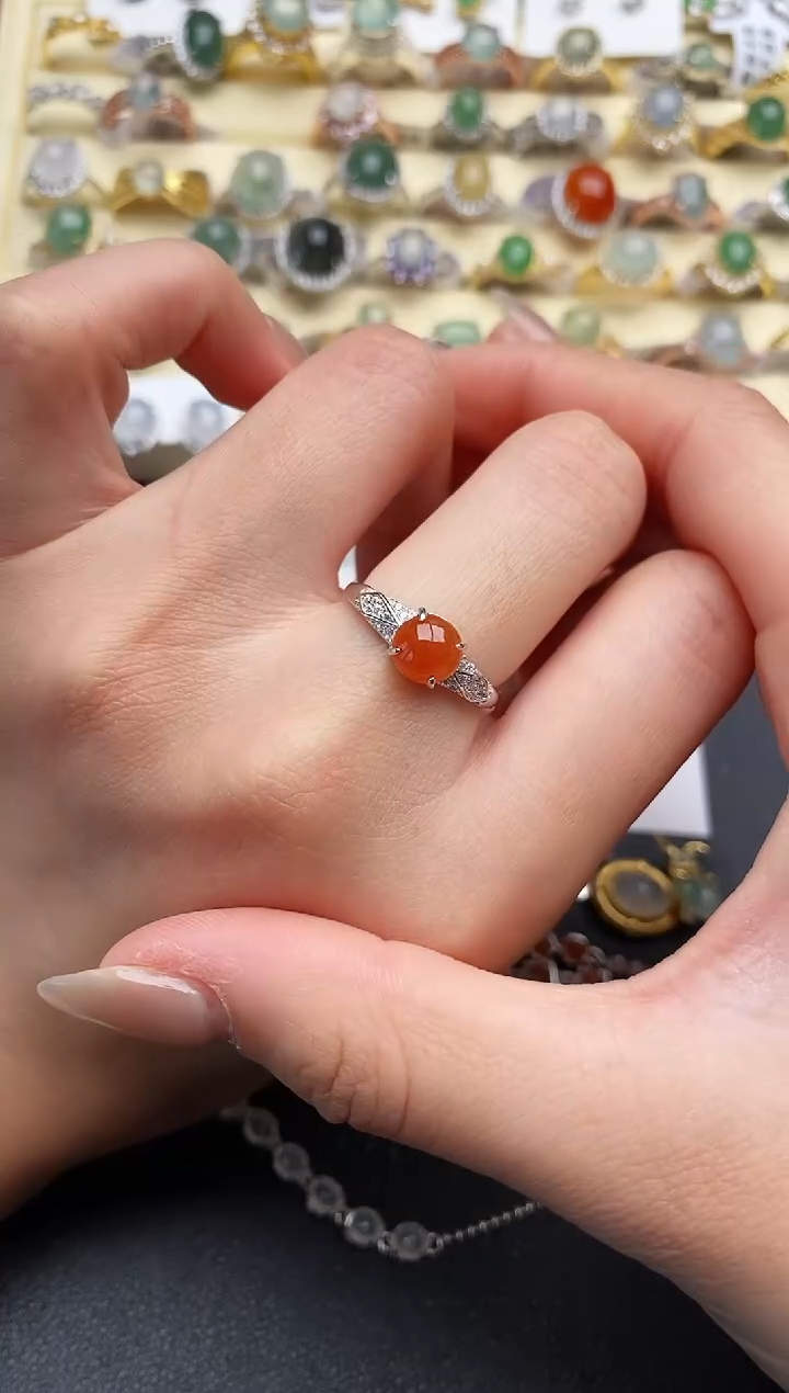 【闪购商品】翡翠戒指银S925镶嵌111111111+10