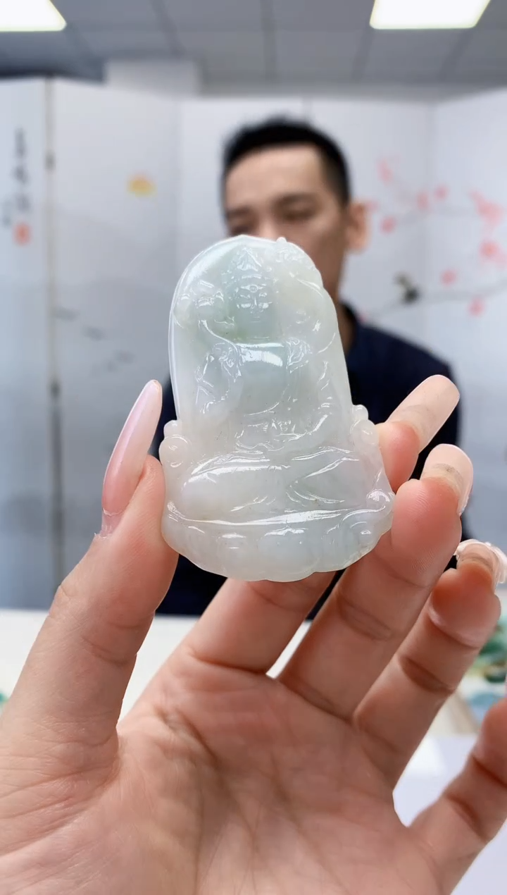 【闪购商品】定制翡翠未镶嵌3916lr-毛货挂件178