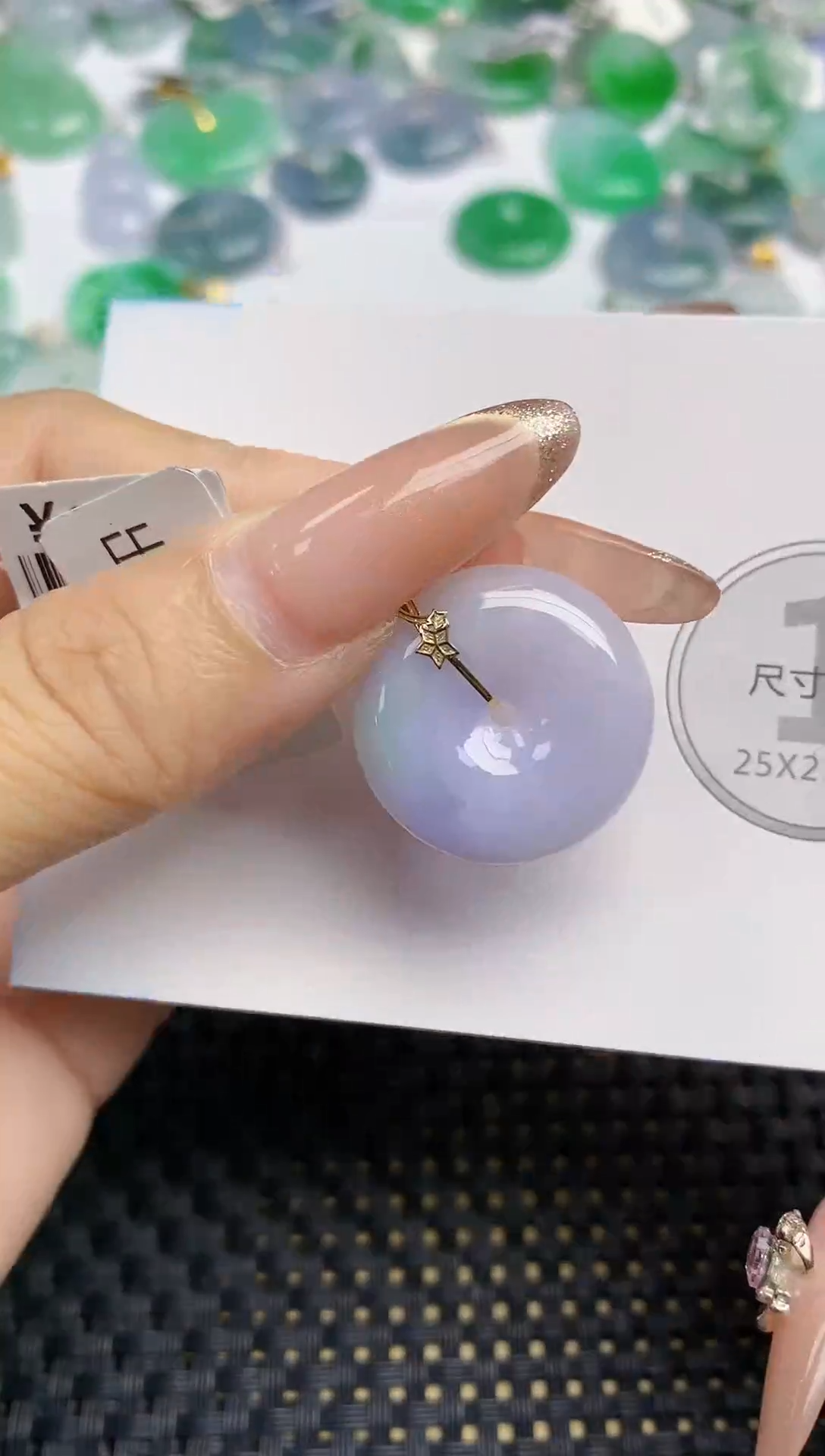 颈饰18K金镶嵌翡翠天然缅甸A货翡翠百元以上9元证书费自理