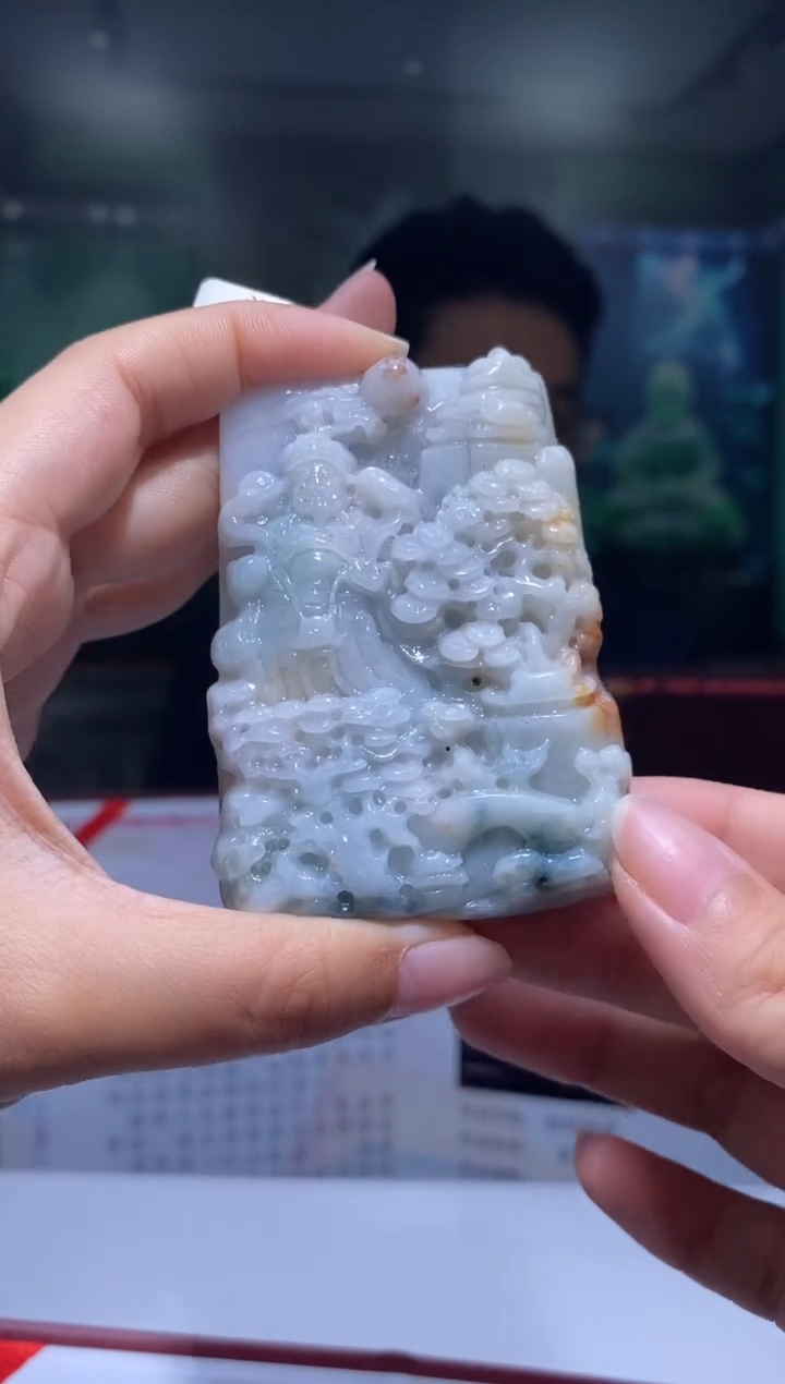 未镶嵌定制翡翠KK翡翠毛货吊坠-11