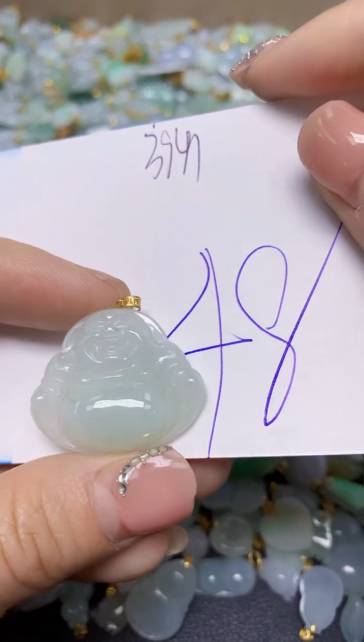 【闪购商品】翡翠挂件18K金镶嵌 天然翡翠A货