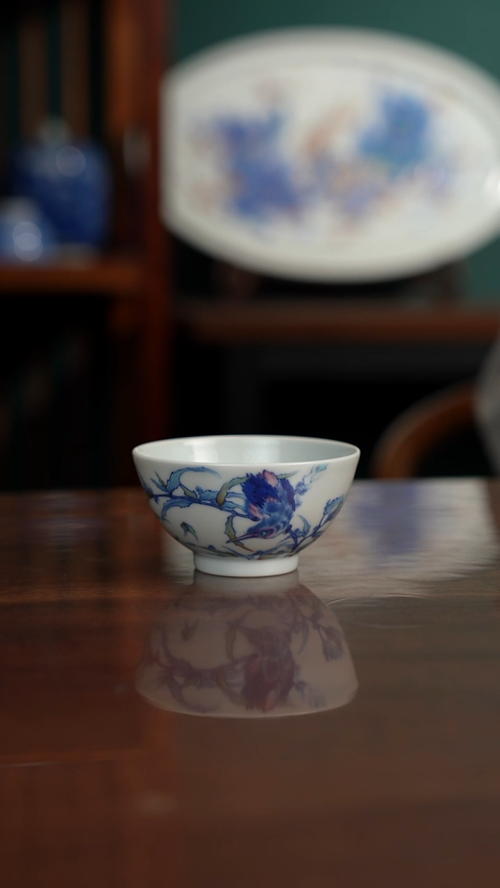 空山明月 新斗彩 单翠