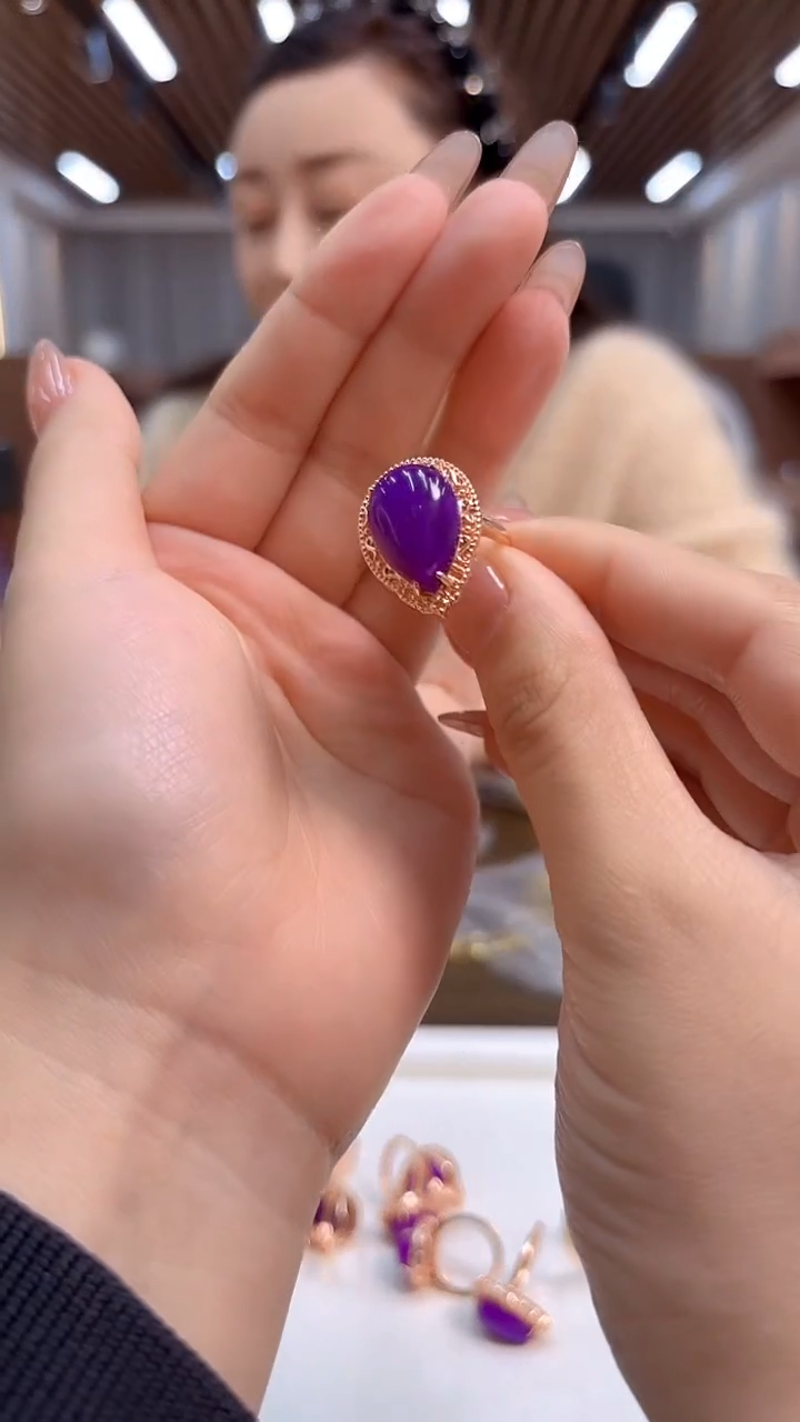 14K金镶嵌苏纪石（舒俱来）戒指DIY款J144