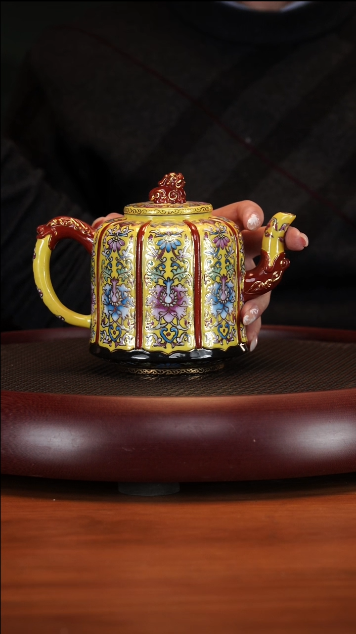 【闪购商品】紫砂茶壶1-114 BYM狮尊珐琅彩