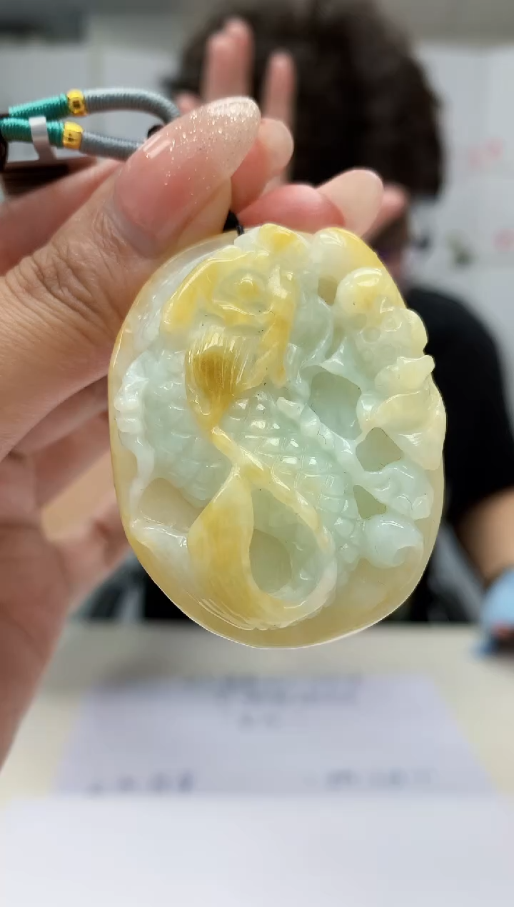 【闪购商品】定制翡翠未镶嵌4688MM-毛货挂件26